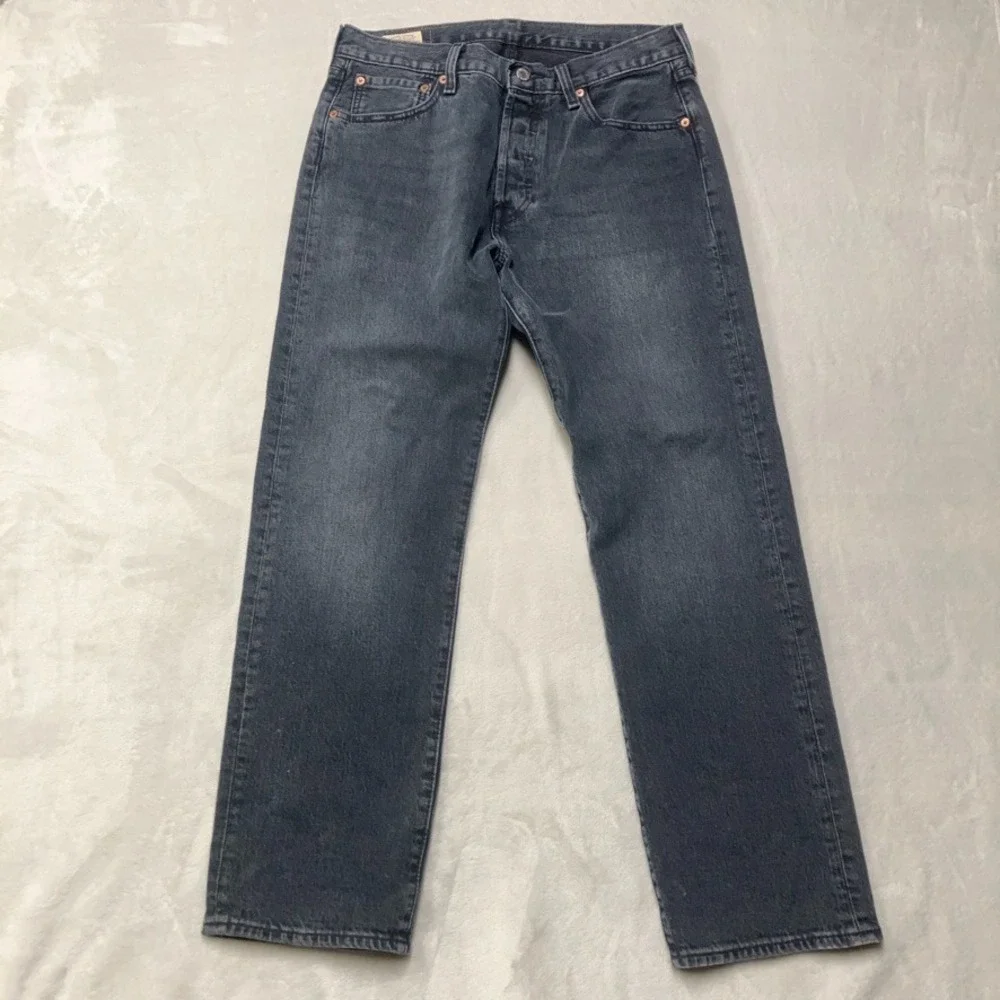 Levi's 501 Premium Jeans Men 32x30 (Fits 30x30) Gray Black Straight Vtg Style